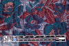 Italian metallic floral brocade - teal/raisin 2.125 yd