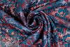 Italian metallic floral brocade - teal/raisin 2.125 yd