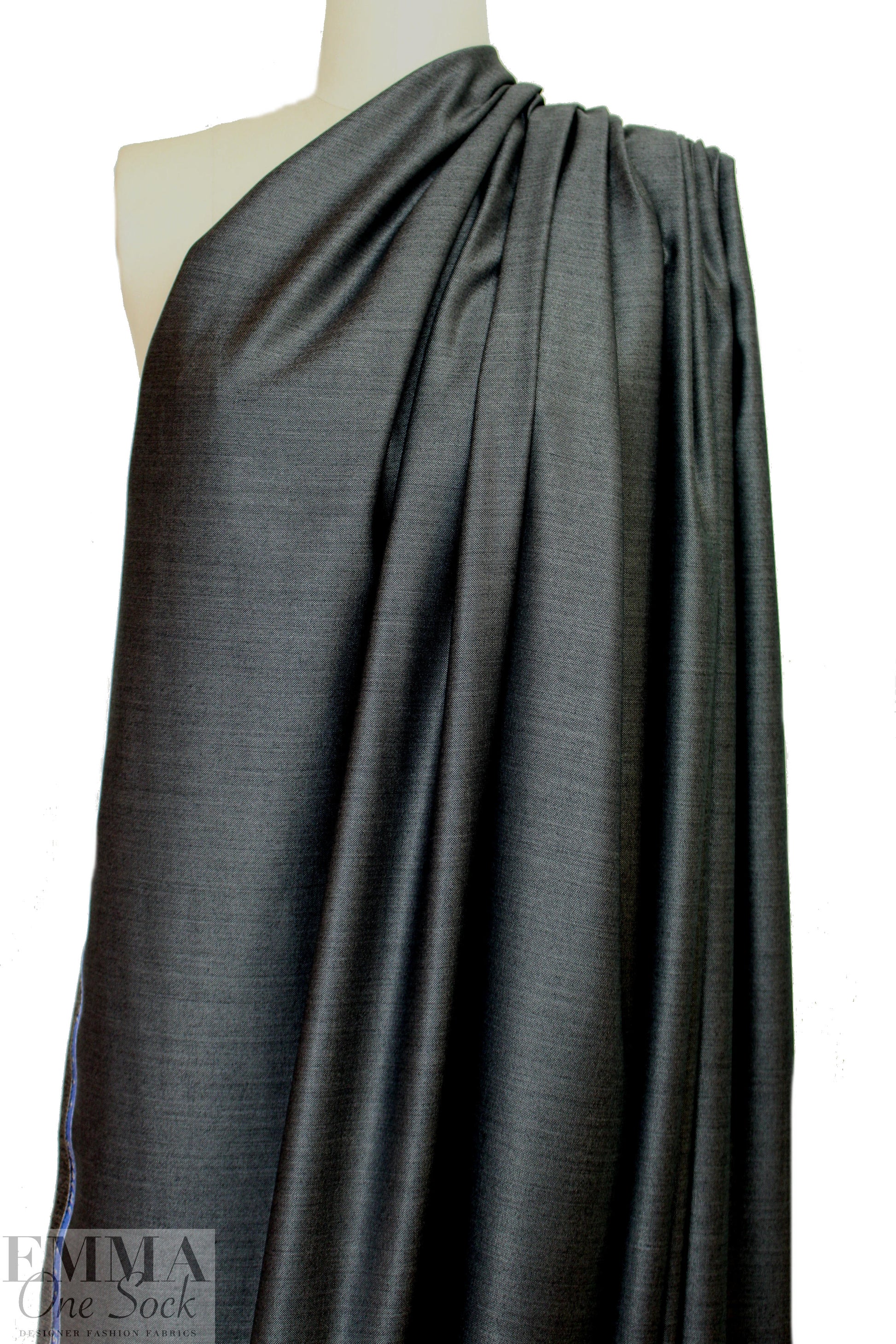 Australian wool and silk sharkskin suiting - gunmetal .75 yds
