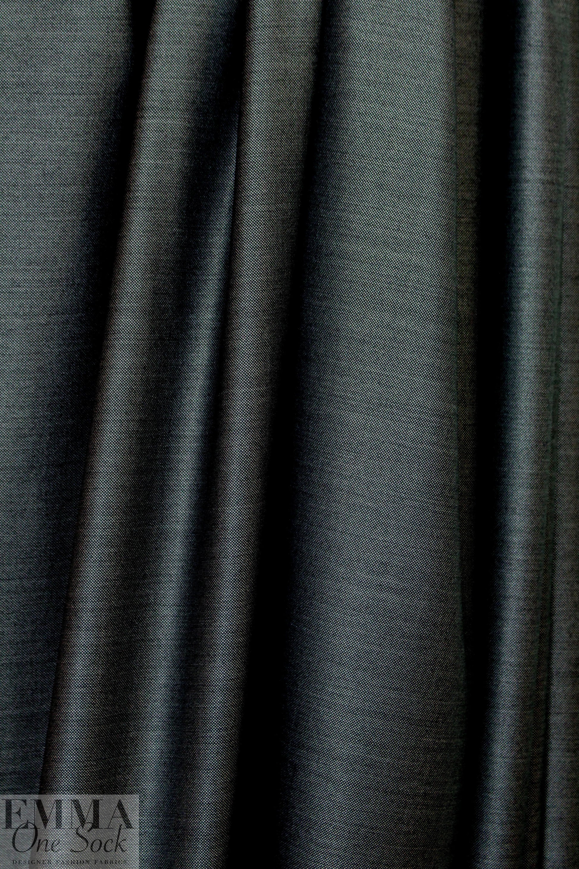 Australian wool and silk sharkskin suiting - gunmetal .75 yds