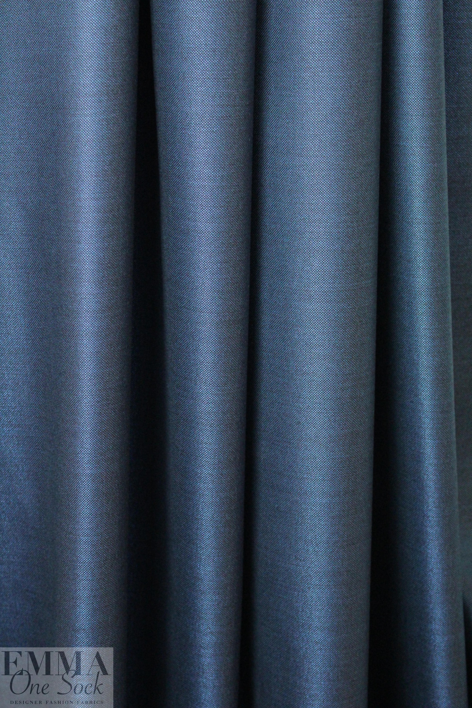 Australian wool and silk sharkskin suiting - sapphire 2.5 yd
