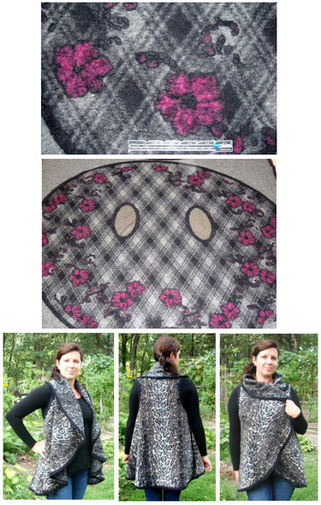 Italian cut-and-wear wool blend shawl - argyle/fuschia