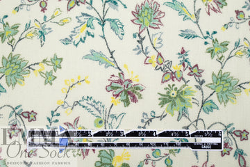 Italian sage blossoms crinkle viscose/silk woven 1.5 yd