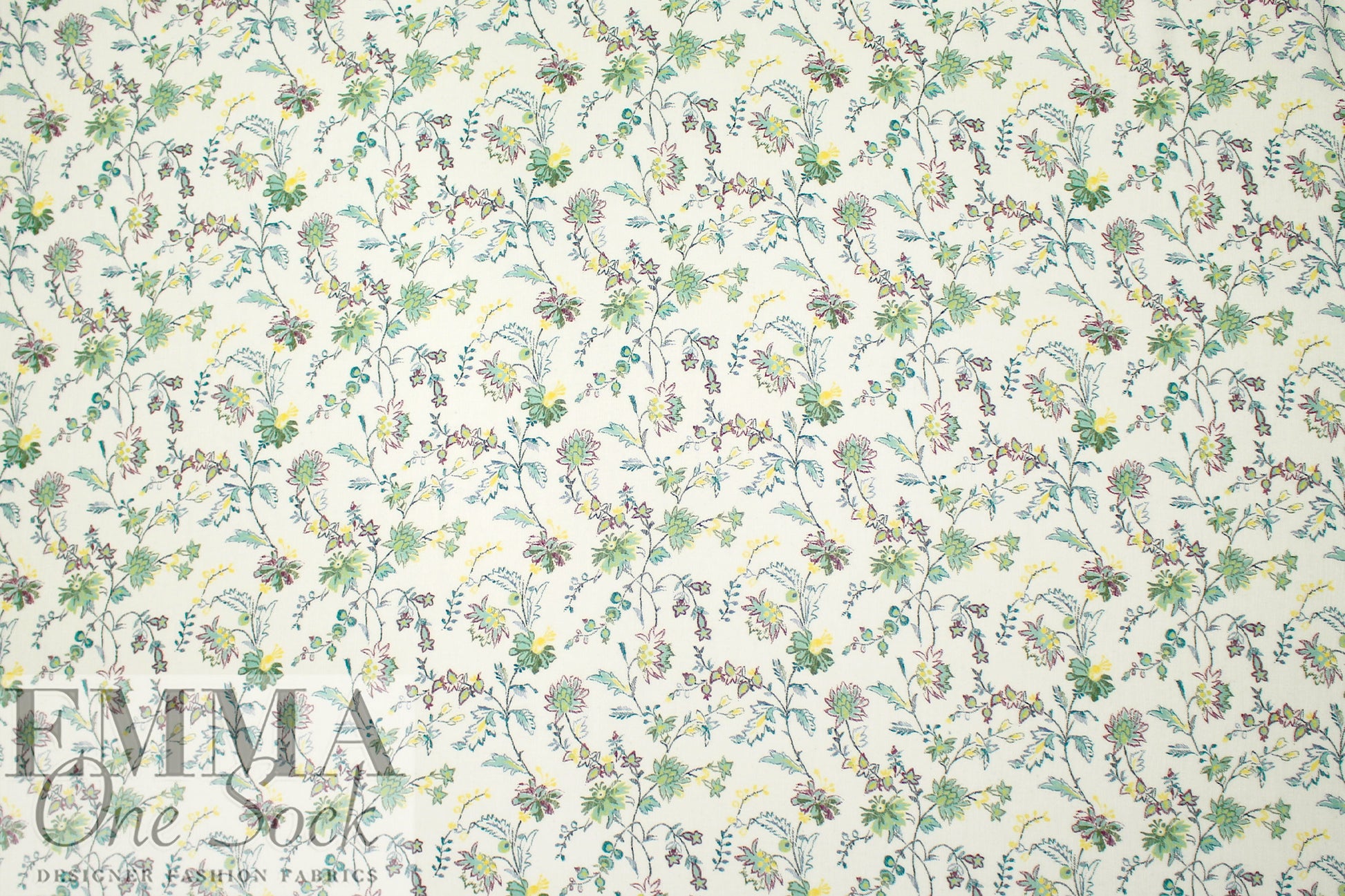 Italian sage blossoms crinkle viscose/silk woven 2 yd