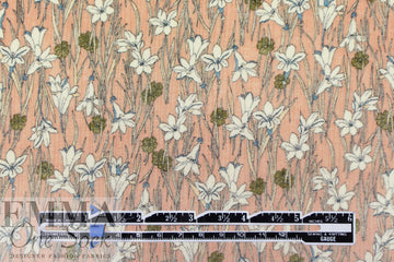 Italian blushing lilies crinkle viscose/silk woven 1 yard