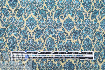 Italian retro floral medallion crinkle viscose/silk woven 1.75 yd