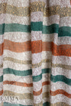 Italian cotton/silk gauze - topographic doodle stripes .5 yds