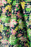 French ribbon sheer stripe overprinted metallic floral woven 2 yd