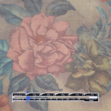 CA designer 'antique garden' silk chiffon 1 yard