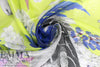 Caval1i silk glossy sheer print - acid green/pink/blue 1 yard