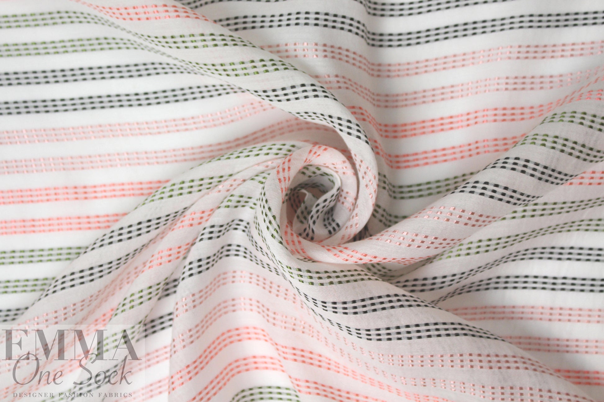 Italian viscose dashy stripe yarn-dyed sheer
