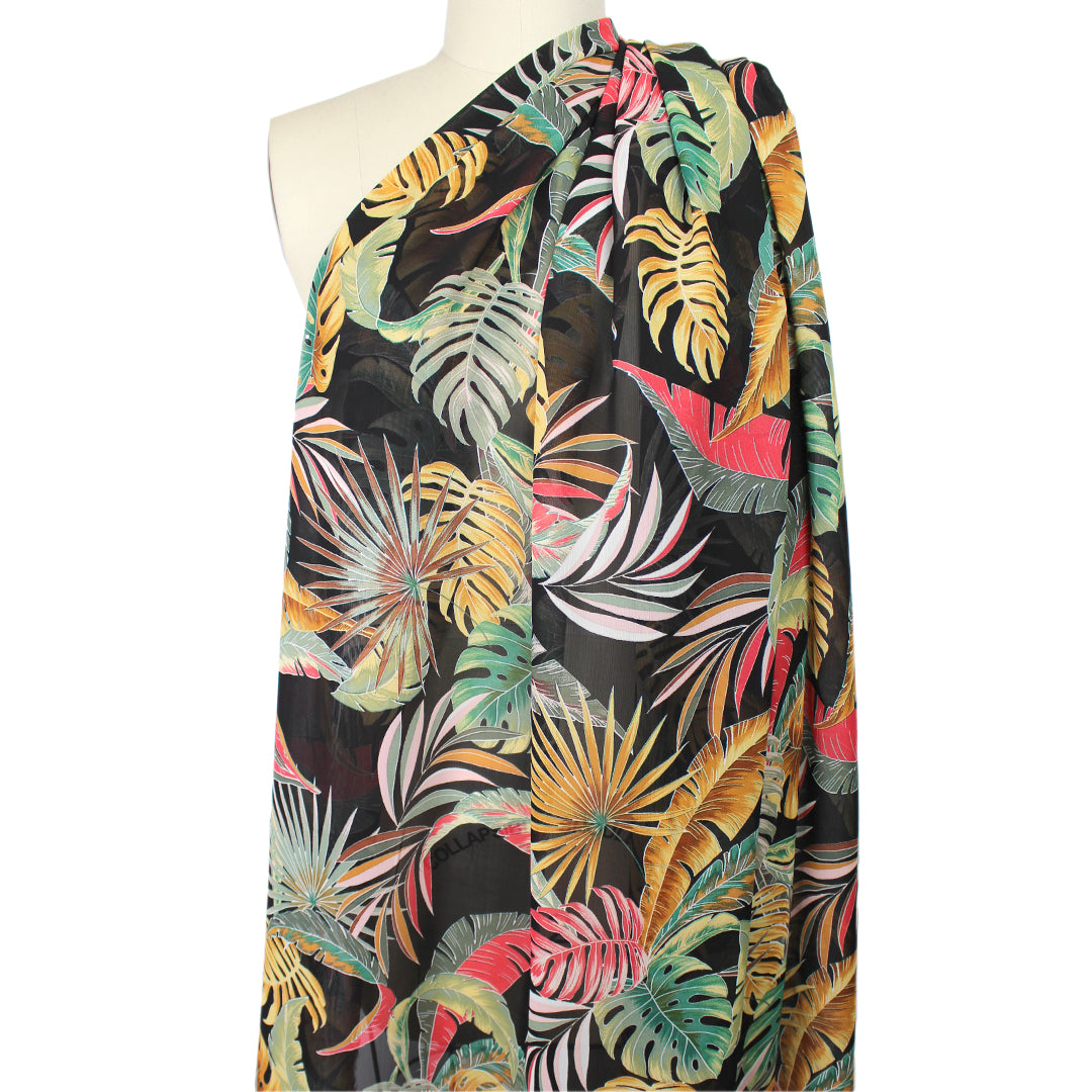Italian 'tropical night' sheer viscose georgette 1.75 yd