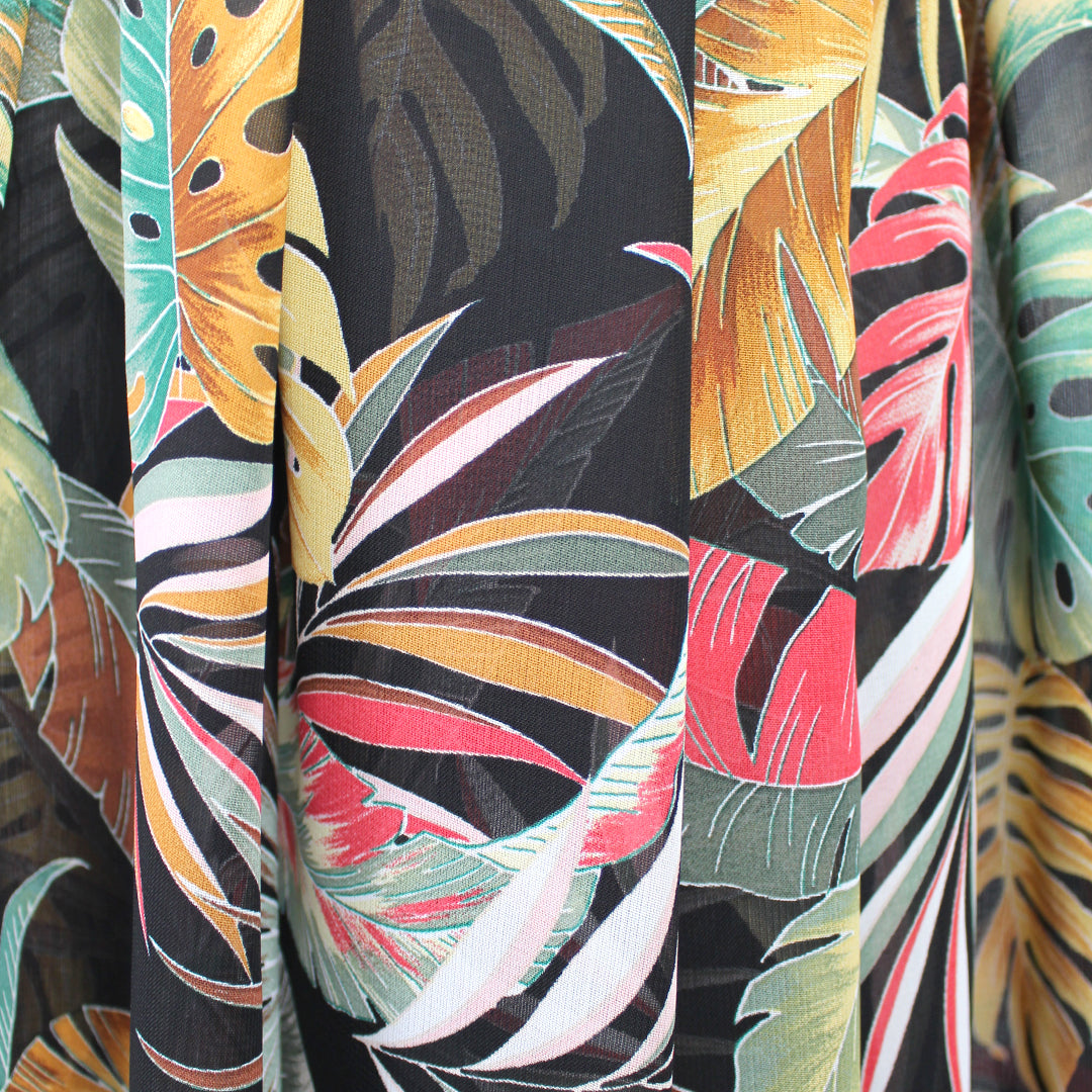Italian 'tropical night' sheer viscose georgette 1.75 yd