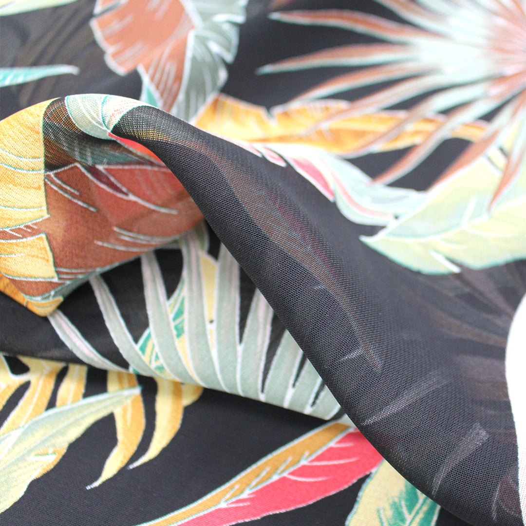 Italian 'tropical night' sheer viscose georgette 1.75 yd