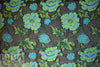 Italian blue/green floral clipped weave brocade