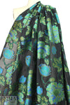 Italian blue/green floral clipped weave brocade