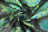 Italian blue/green floral clipped weave brocade
