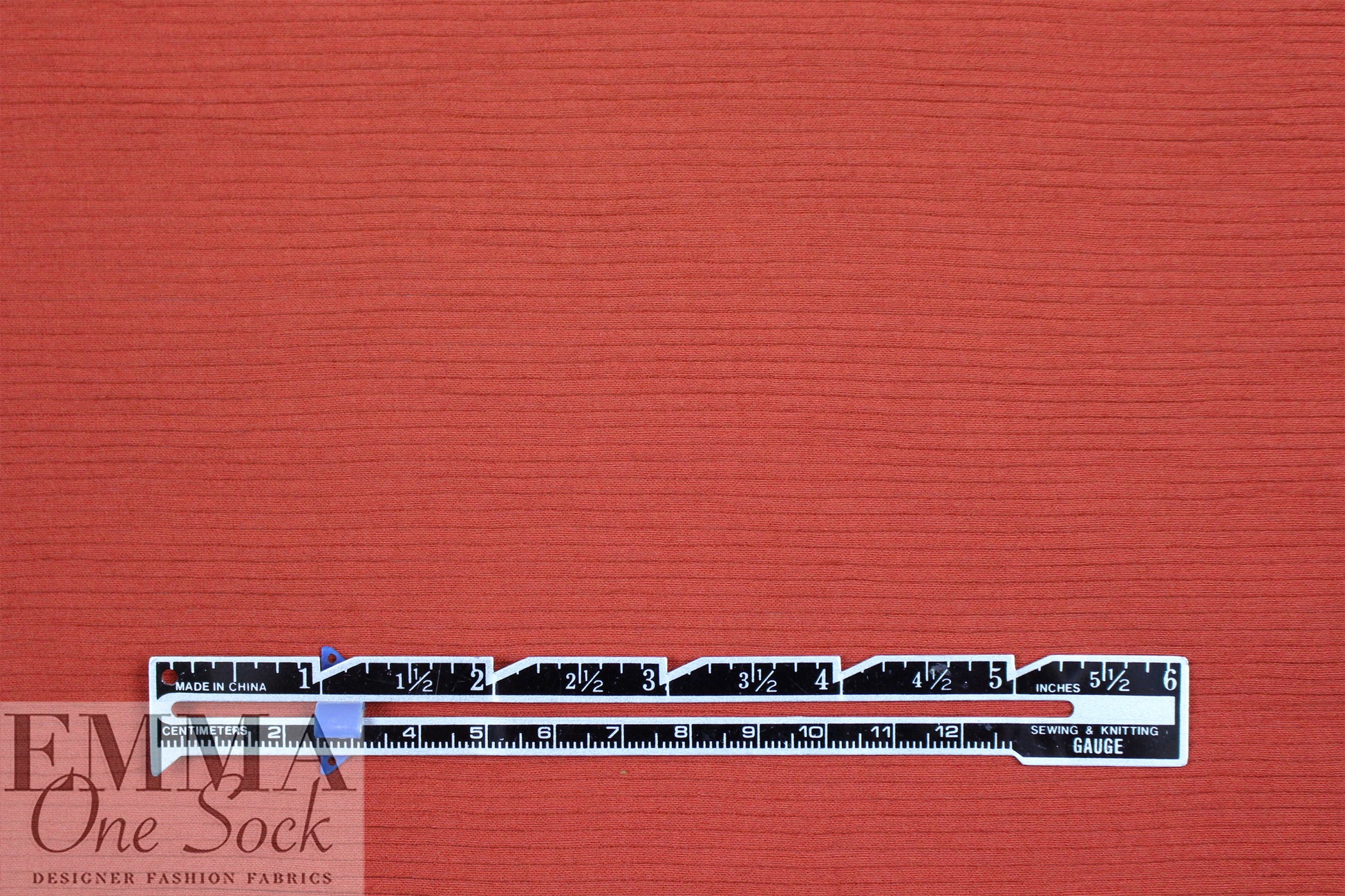 CA designer viscose/silk plisse' rib woven - paprika 1 yard