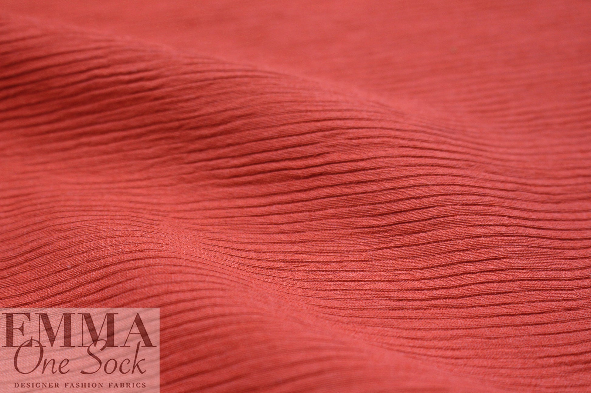 CA designer viscose/silk plisse' rib woven - paprika 1 yard