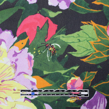 Italian 'honeybee haven' semi-sheer viscose crepe woven 2.5 yd
