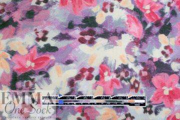 floral semi-sheer viscose crepe woven - purple/pink 2 yd