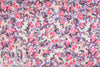 floral semi-sheer viscose crepe woven - purple/pink .75 yds