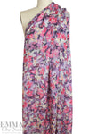 floral semi-sheer viscose crepe woven - purple/pink 2 yd