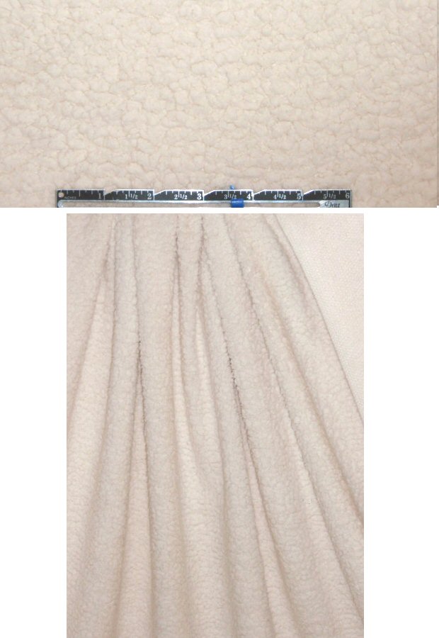 NY designer fluffy sherpa textured knit - cream