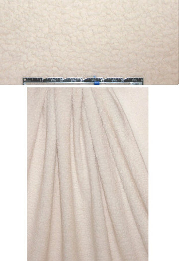 NY designer fluffy sherpa textured knit - cream