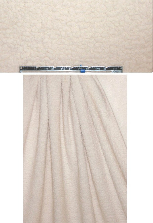 NY designer fluffy sherpa textured knit - cream
