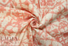 European linen/rayon stretch woven salmon/ivory