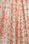 European linen/rayon stretch woven salmon/ivory