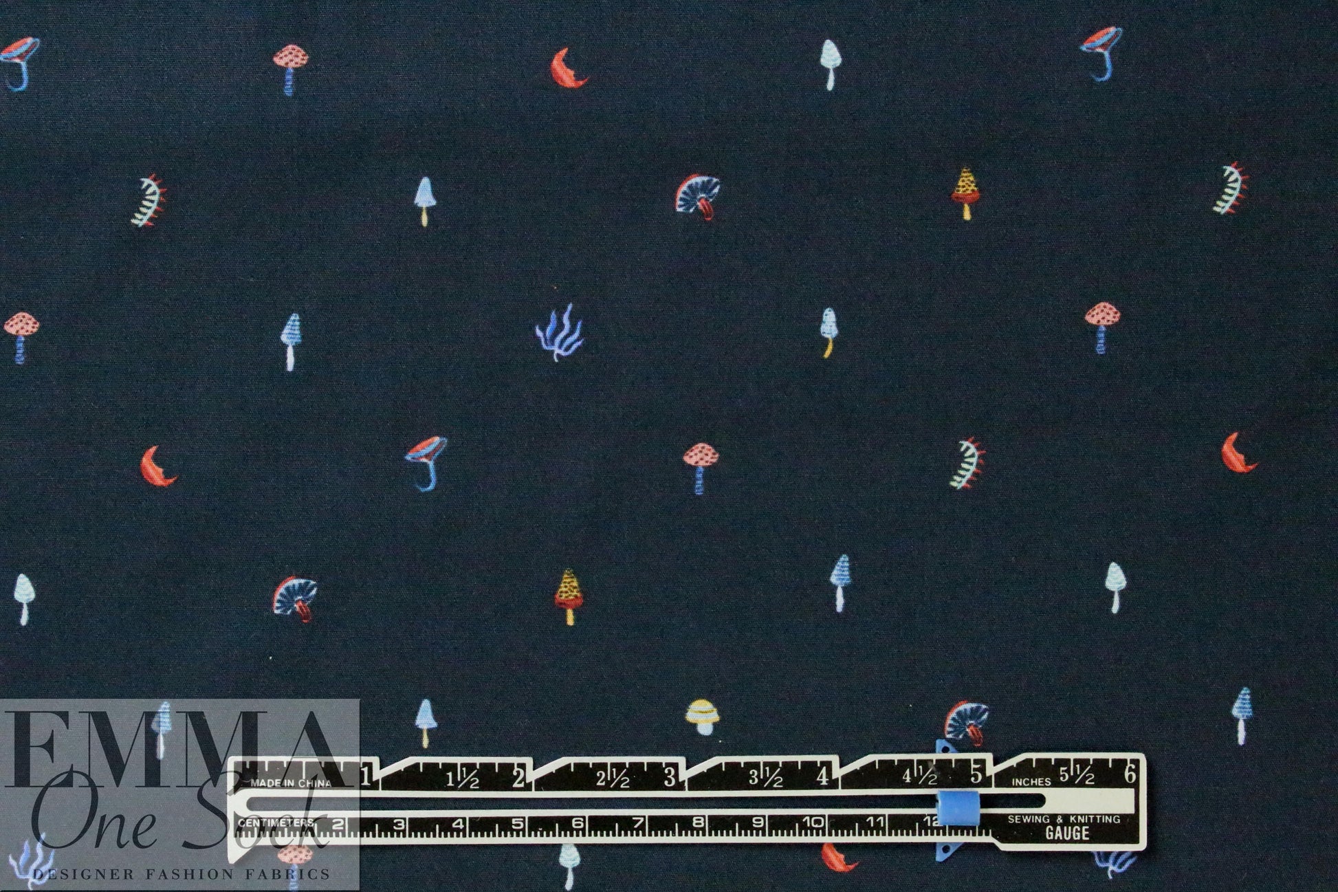 Pau1 Smith tiny creatures on midnight cotton shirting