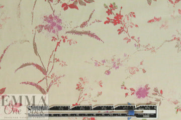 French cotton shirting - khaki wildflowers .625 yds