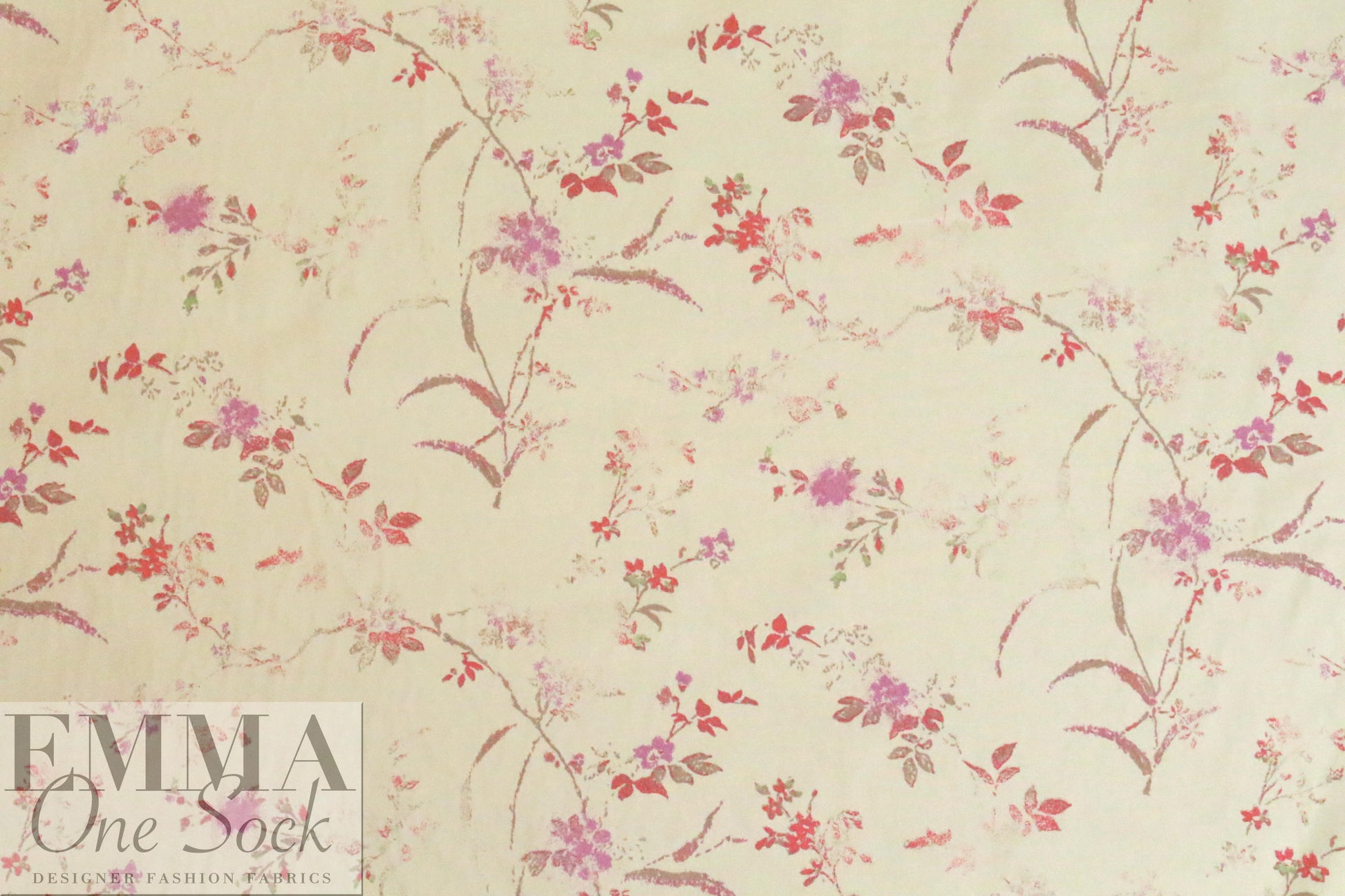 French cotton shirting - khaki wildflowers .625 yds