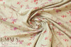 French cotton shirting - khaki wildflowers