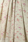 French cotton shirting - khaki wildflowers