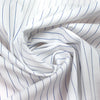 pinstripe cotton blend stretch shirting - white/navy 2.25 yds