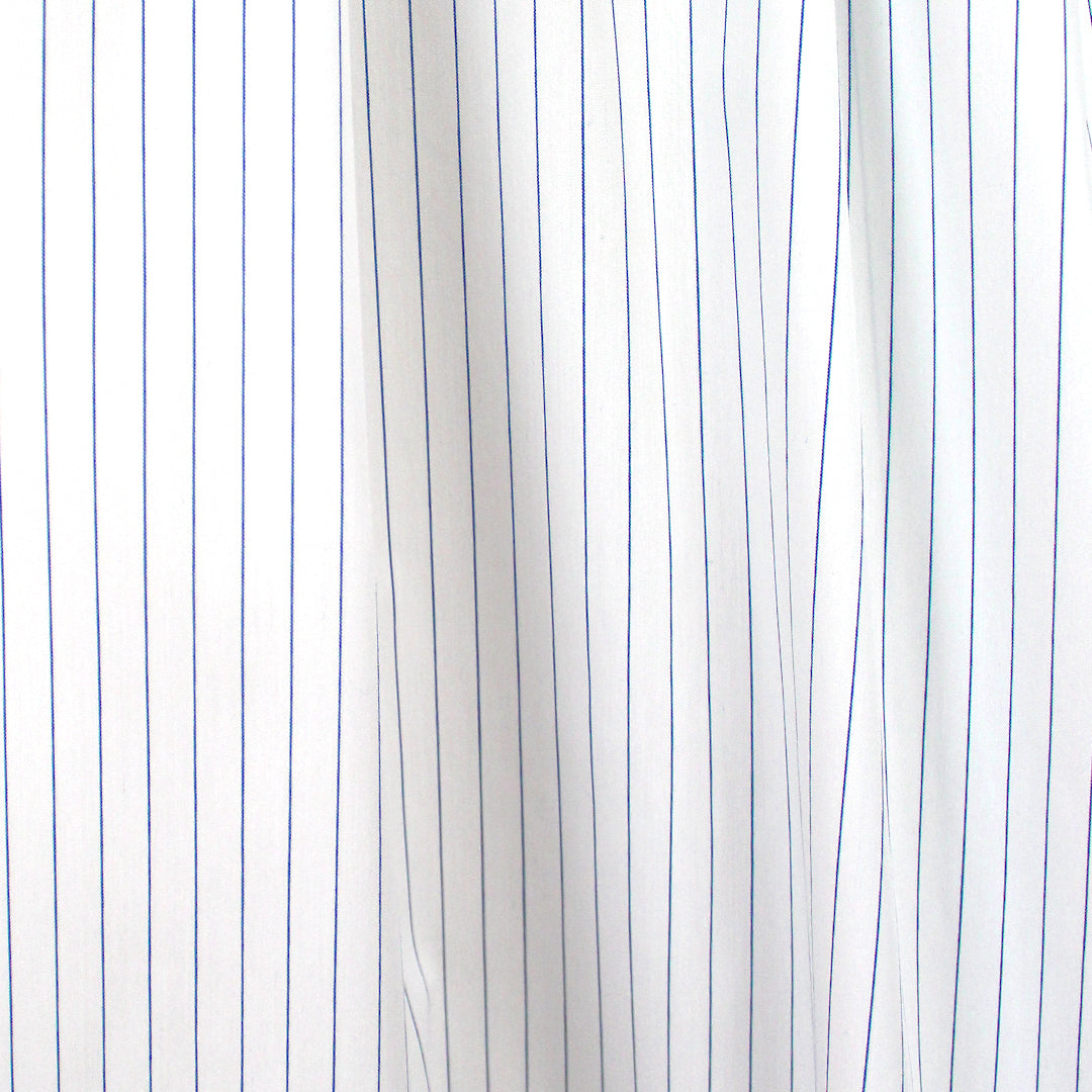 pinstripe cotton blend stretch shirting - white/navy