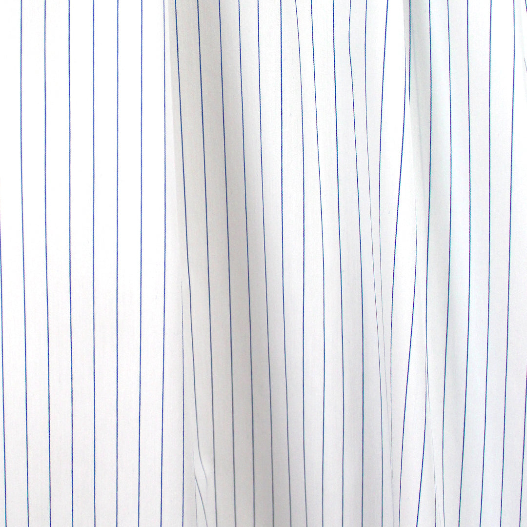 pinstripe cotton blend stretch shirting - white/navy 2.25 yds