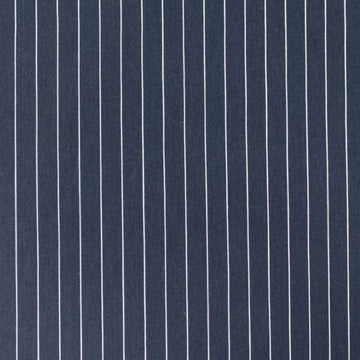 pinstripe cotton blend stretch shirting - navy/white