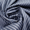 pinstripe cotton blend stretch shirting - navy/white