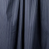 pinstripe cotton blend stretch shirting - navy/white