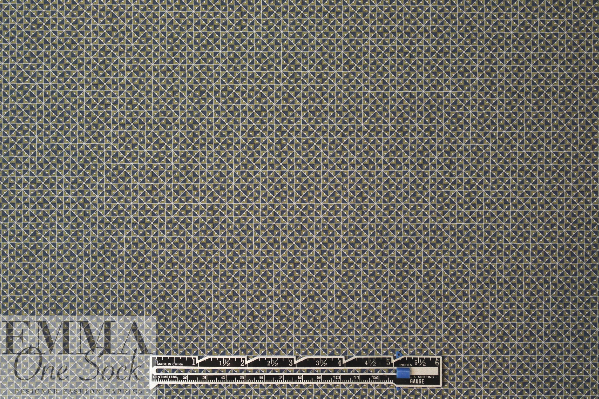 Italian cadet/taupe little graphic cotton shirting 1.5 yd