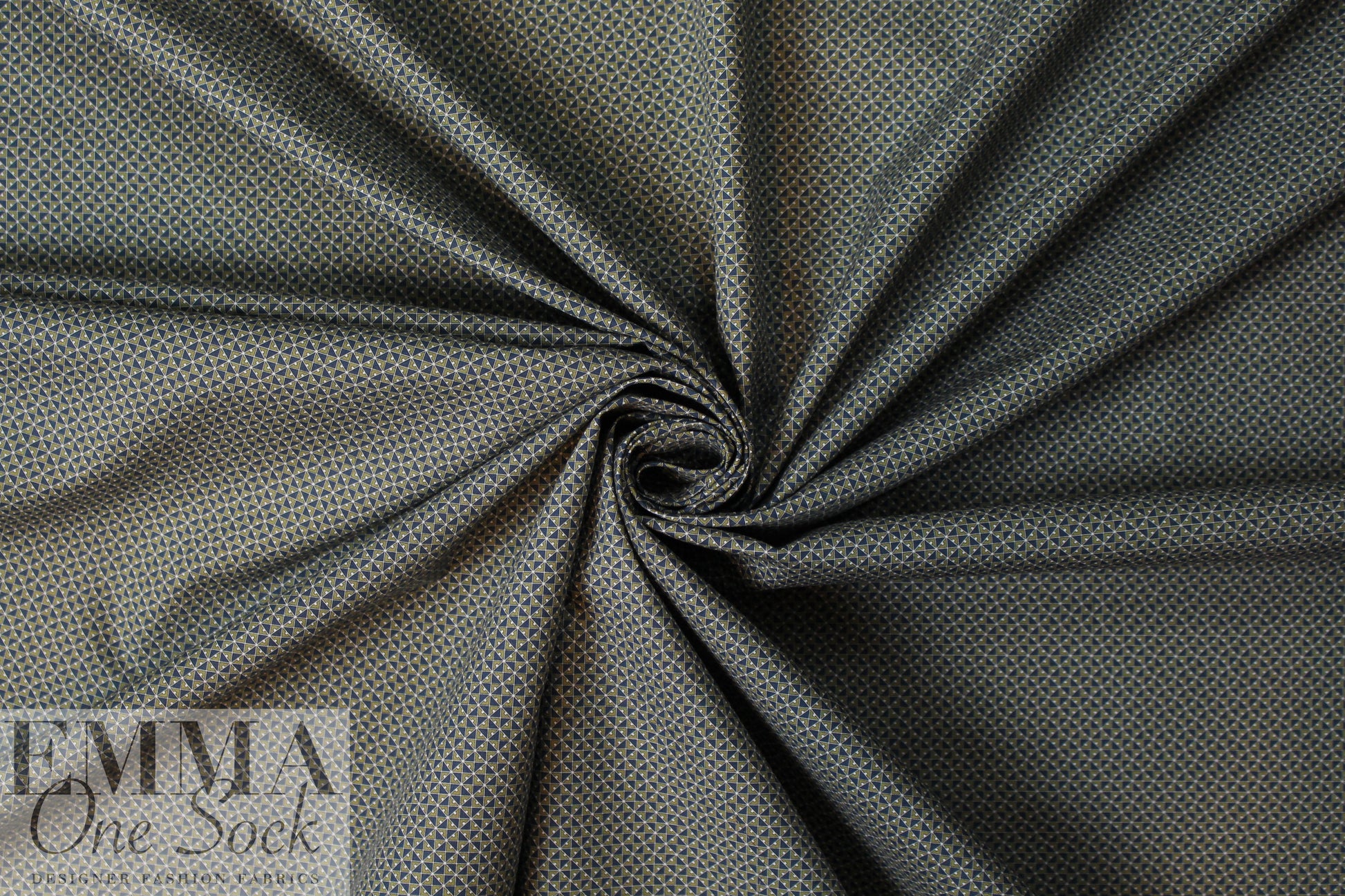 Italian cadet/taupe little graphic cotton shirting