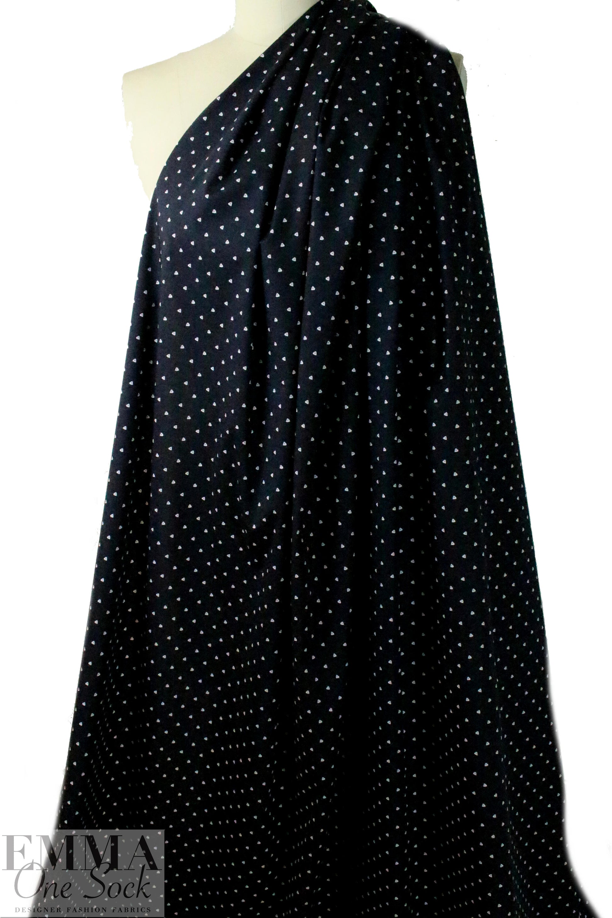Italian cotton/silk/spandex stretch shirting - tri-dots