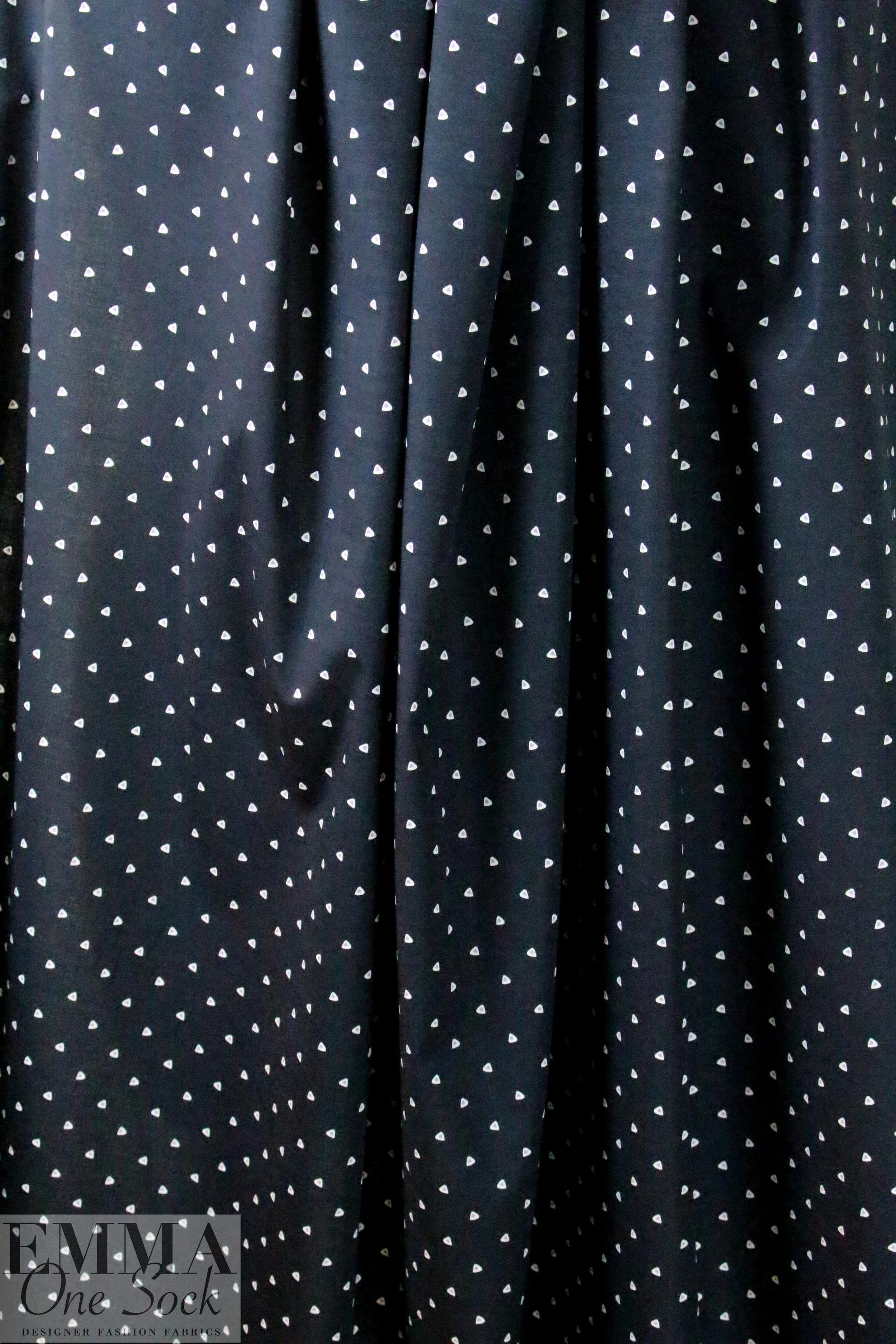 Italian cotton/silk/spandex stretch shirting - tri-dots