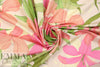 Italian pink/lime flowers cotton woven shirting