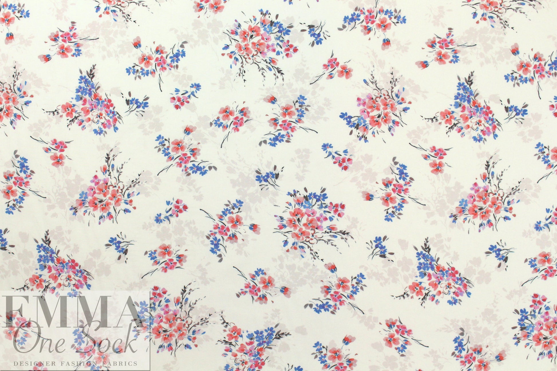 French cotton shirting - floral bouquets