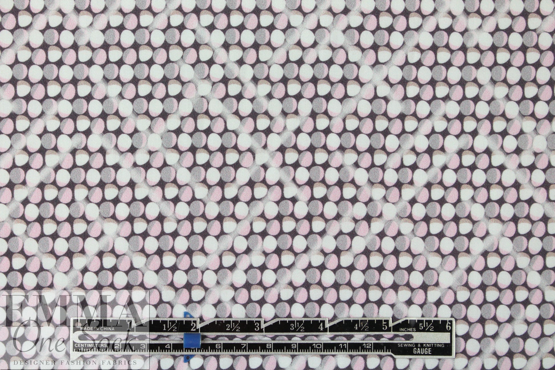 Italian pink/gray candy dots cotton shirting